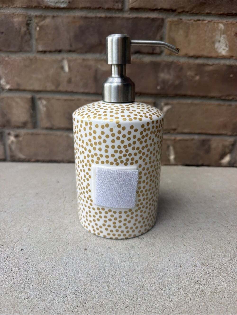 Happy Everything White Small Gold Dot Mini Cylinder Soap Pump